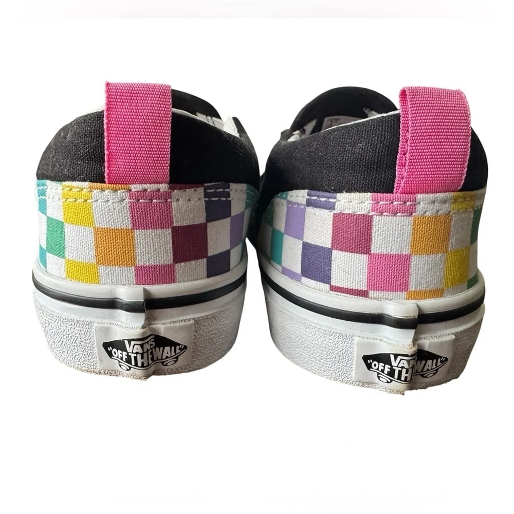 Vans Checkerboard Slip-On MultiColor Skateboarding Shoes Missy Sz 5
